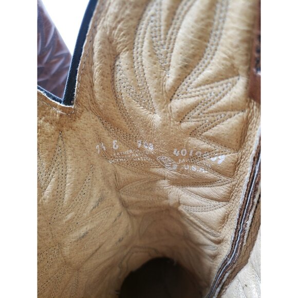 Vintage Union Made Cowboy Western Boots Mens 7.5E 903 40108J9 Brown - Picture 9 of 9